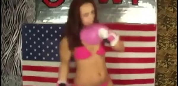  Boxing Babe vs man in Belly Punching Boxing match